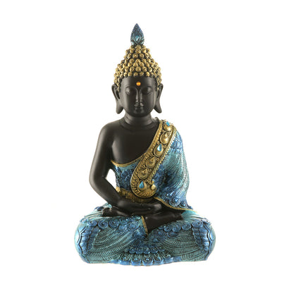 Buddha Statue Sitting Peacock Pattern 29cm