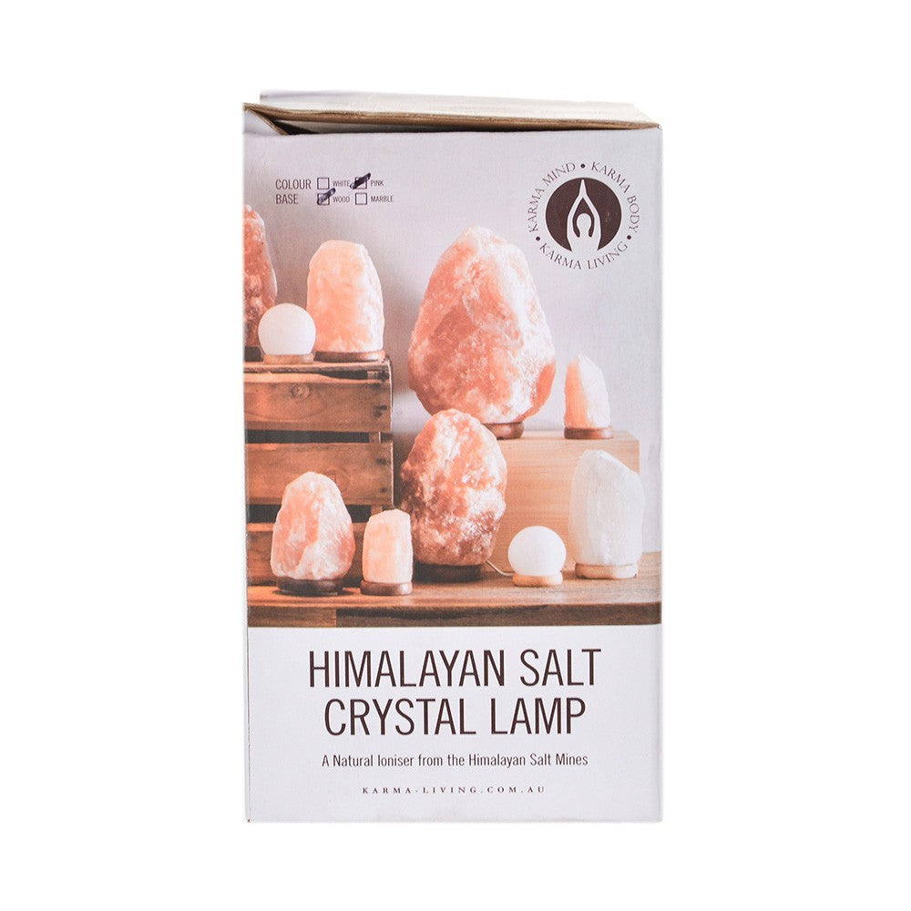 Natural Himalayan Salt Lamp Wood Base 2-3kg - Karma Living